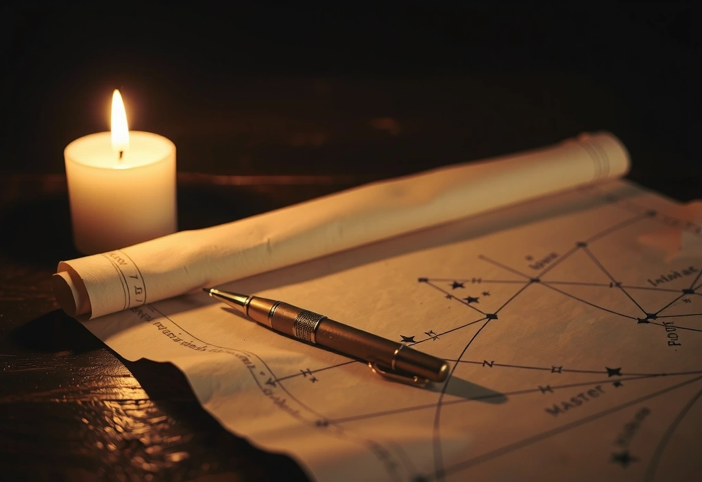 Star chart on parchment