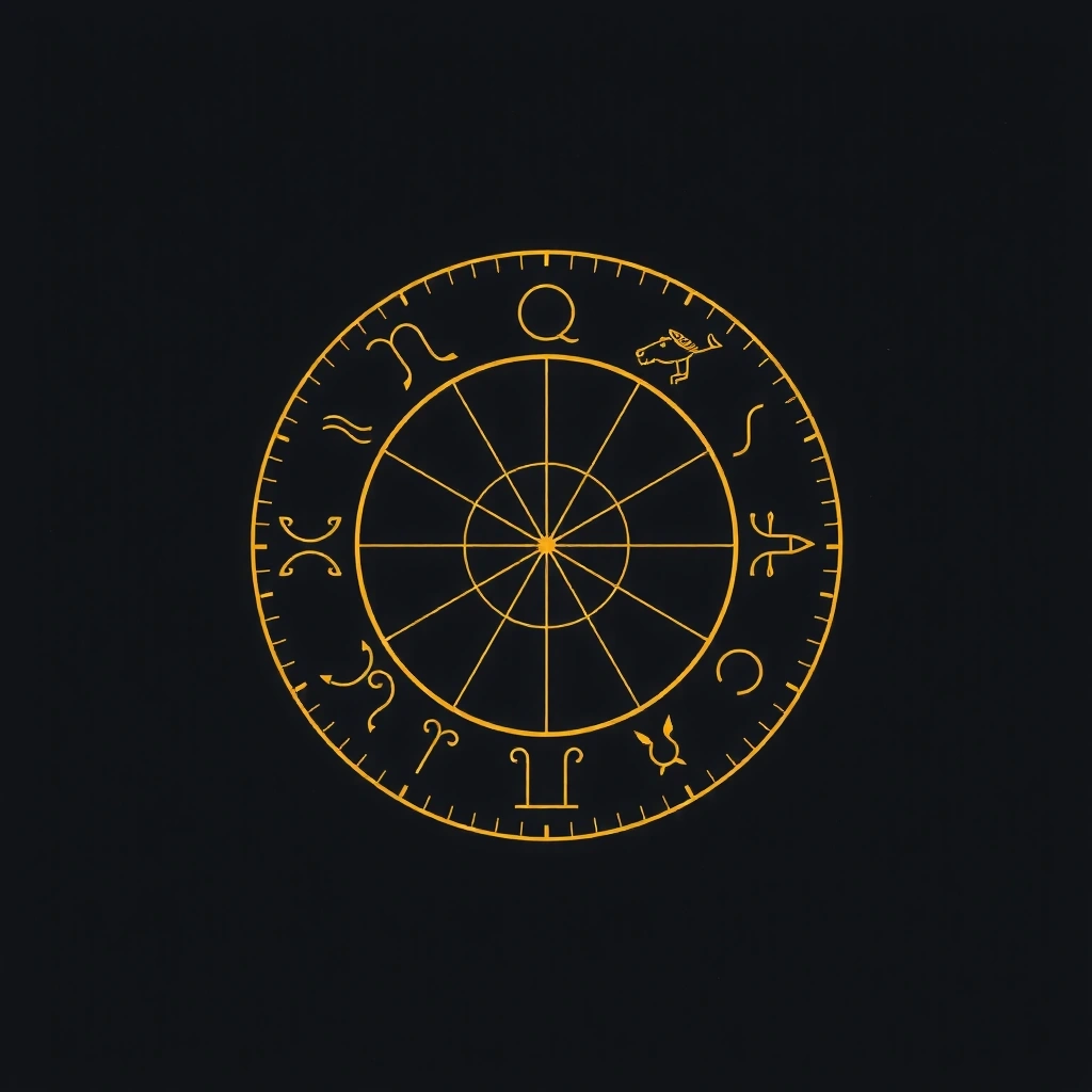 Uproszczone koło zodiaku z zarysami znaków