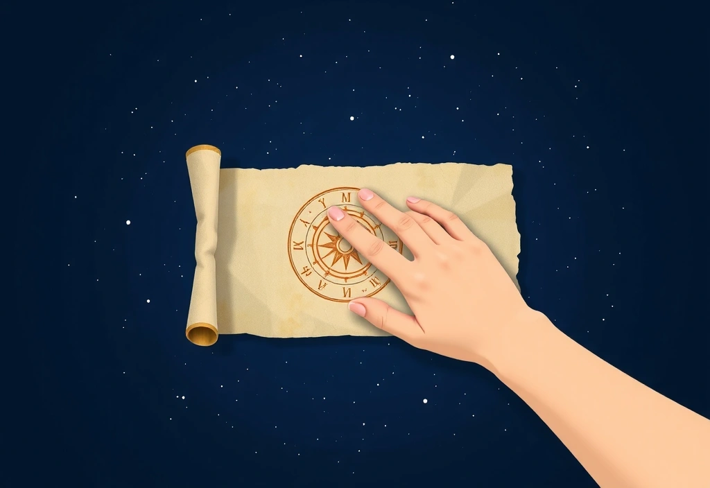 Ilustracja ręki na zodiaku